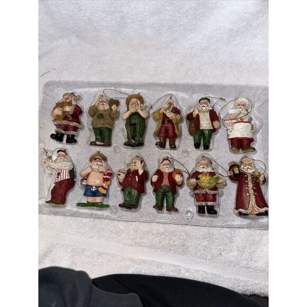 Vintage All Seasons Santa Clauses Ornaments‎  Hard To Find Complete Set Of 12